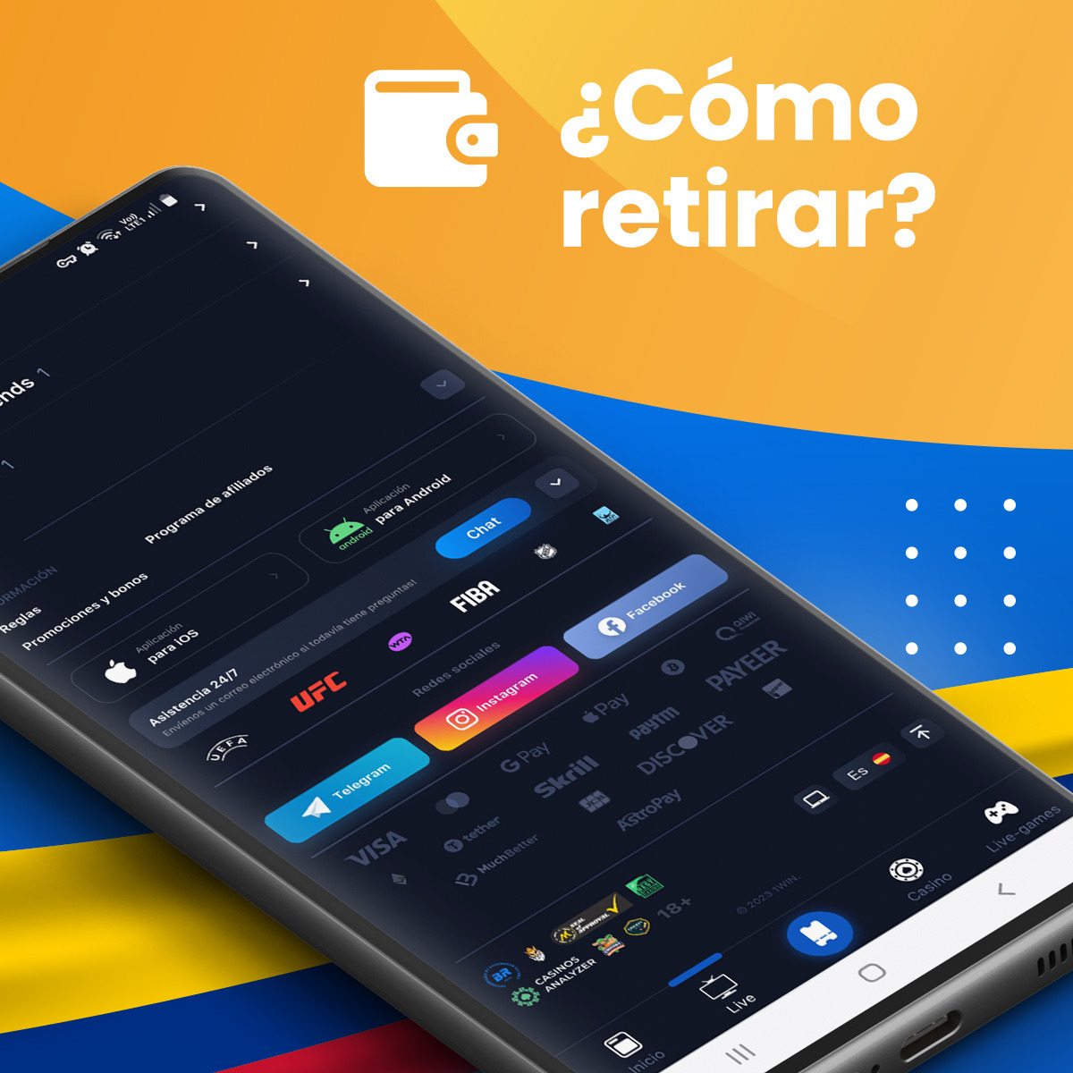 Instrucciones paso a paso para retirar dinero de 1Win